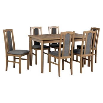 Zestaw stół i 6 krzeseł drewnianych MODENA 1 P + BOS 7