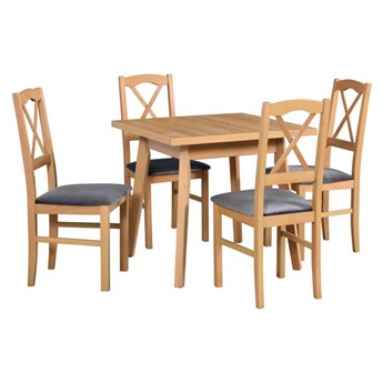 Zestaw stół i 4 krzesła drewniane OSLO 1 L + NILO 11