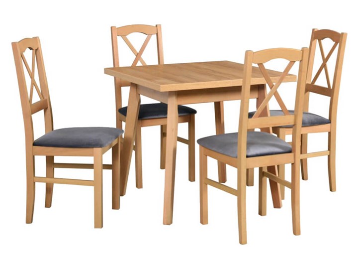 Zestaw stół i 4 krzesła drewniane OSLO 1 L + NILO 11