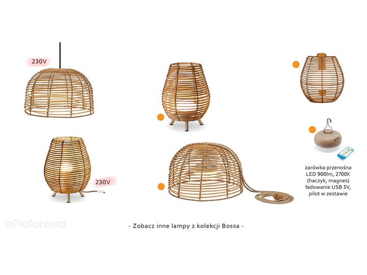 Rattanowy kinkiet zewnętrzny boho Bossa 25 Newgarden Kinkiet ogrodowy Kategoria Lampy ogrodowe