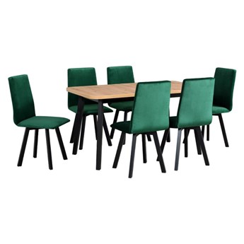 Zestaw stół i 6 krzeseł drewnianych OSLO 6 + HUGO 2