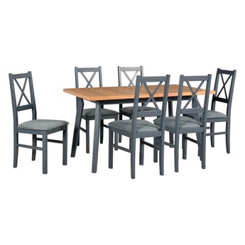 Zestaw stół i 6 krzeseł drewnianych OSLO 10 + NILO 10