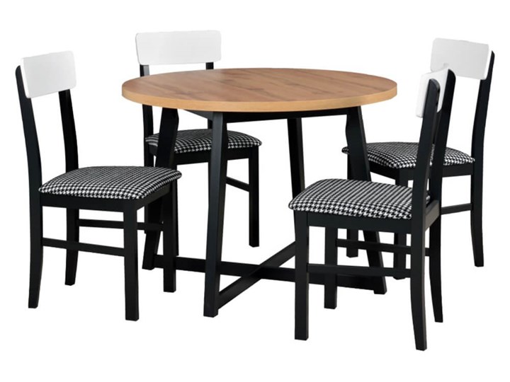 Zestaw stół i 4 krzesła drewniane OTTO 2 + LEO 1 Kolor Beżowy Kategoria Stoły z krzesłami