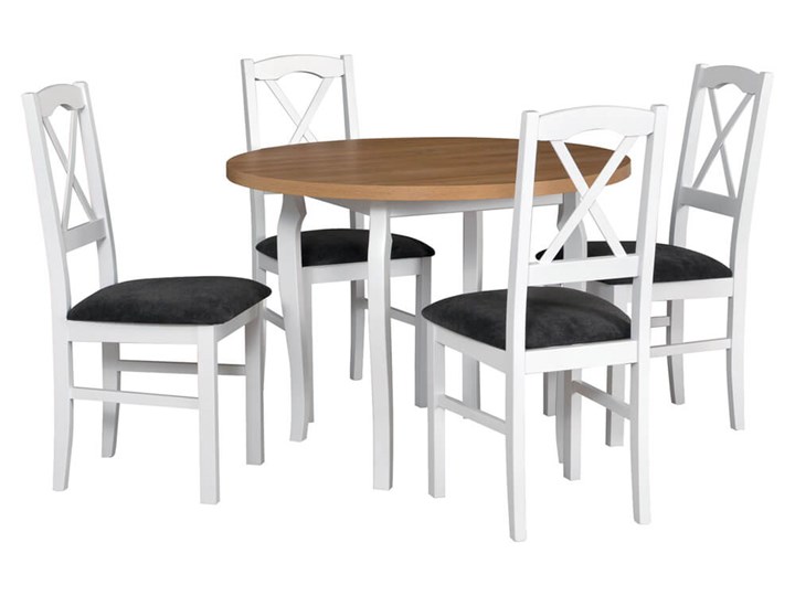 Zestaw stół i 4 krzesła drewniane POLI 3 + NILO 11 Pomieszczenie Salon Kolor Beżowy