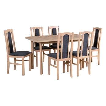 Zestaw stół i 6 krzeseł drewnianych WENUS 2 P + BOS 7