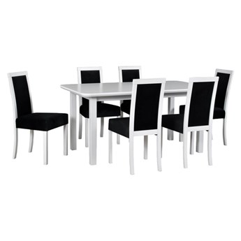 Zestaw stół i 6 krzeseł drewnianych WENUS 5 S + ROMA 3