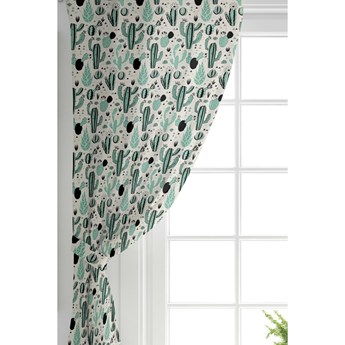 Zestaw 2 zielono-białych zasłon z domieszką bawełny Minimalist Home World, 140x260 cm