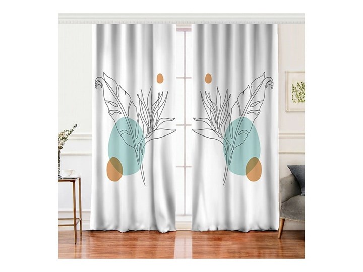 Zestaw 2 białych zasłon z domieszką bawełny Minimalist Home World, 140x260 cm Poliester Bawełna Mocowanie Taśma