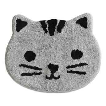 Szary bawełniany dywanik łazienkowy Mr. Fox Grey Cat, 53x47 cm