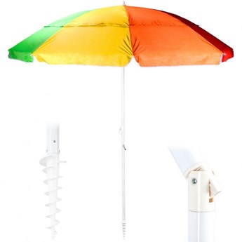 Parasol plażowy ogrodowy łamany regulowany kolorowy 200 cm kod: O-339337