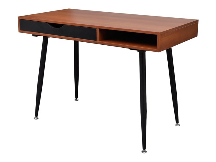 vidaXL Brązowe biurko pod komputer Stal Płyta MDF Biurko konsola Szerokość 110 cm Styl Skandynawski Głębokość 55 cm Kategoria Biurka