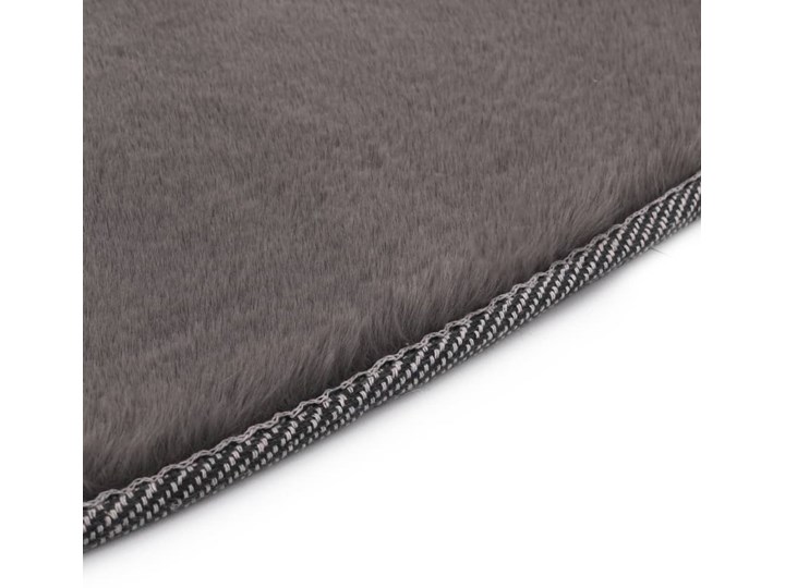 vidaXL Dywanik, 160 cm, sztuczne futro królika, ciemnoszary Skóra Poliester Dywany 160x160 cm Dywaniki Pomieszczenie Pokój nastolatka Skóry Okrągły Shaggy Pomieszczenie Sypialnia