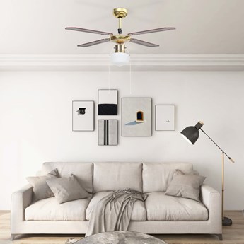 vidaXL Wentylator sufitowy z lampą, 106 cm, brązowy