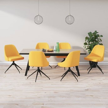vidaXL Krzesła stołowe, 6 szt., żółte, obite aksamitem
