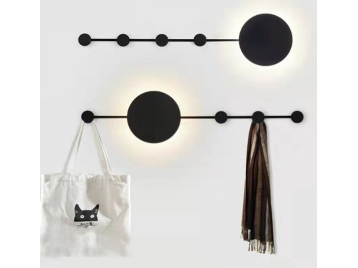MOOSEE lampa ścienna SHADOW HANG z wieszakiem czarna Kinkiet z kloszem Kinkiet LED Metal Kolor Czarny Kategoria Lampy ścienne
