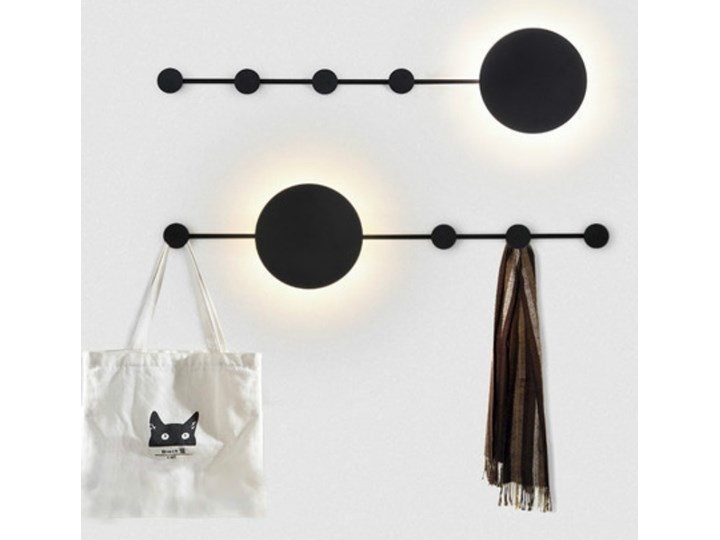 MOOSEE lampa ścienna SHADOW HANG z wieszakiem czarna Metal Kinkiet z kloszem Kinkiet LED Kolor Czarny