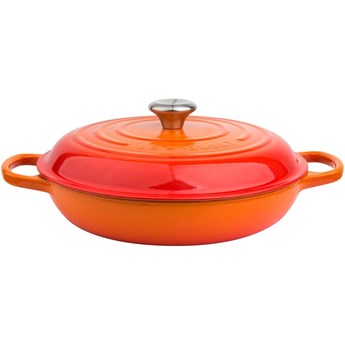 SELSEY Le Creuset - Garnek żeliwny Signature Gourmet 30 cm pomarańczowy