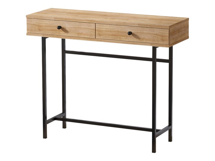 SELSEY Konsola do przedpokoju Eseti 110x35 cm z dwoma szufladami dąb Kategoria Konsole Metal Z szufladą Szerokość 110 cm Styl Nowoczesny
