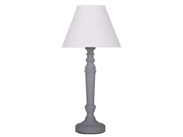 SELSEY Lampa stołowa Tulppio szara Lampa z abażurem Drewno Styl Skandynawski