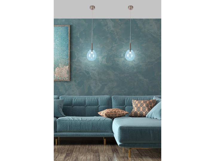 SELSEY Lampa wisząca Vuostimo niebieska Szkło Lampa z kloszem Kolor Ilość źródeł światła 1 źródło
