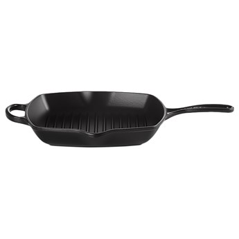 SELSEY Le Creuset - Patelnia żeliwna grillowa Signature 26 cm czarna