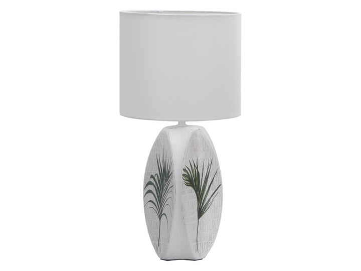 SELSEY Lampa stołowa Paddeby 42 cm Wysokość 17 cm Lampa z abażurem Tkanina Ceramika Styl Industrialny