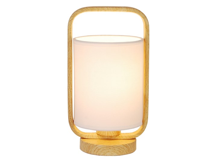 SELSEY Lampa stołowa Ropelv 26 cm Lampa z abażurem Metal Drewno Tkanina Pomieszczenie Sypialnia