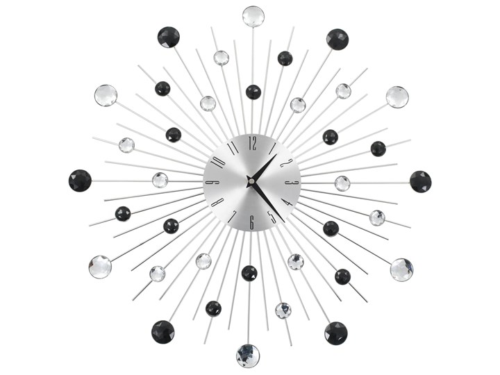 vidaXL Zegar ścienny z mechanizmem kwarcowym, nowoczesny design, 50 cm Okrągły Metal Szkło Kolor Srebrny