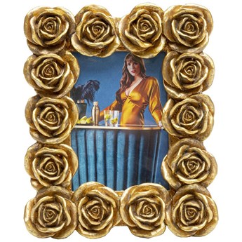 Ramka na zdjęcia złote róże 11x3 cm