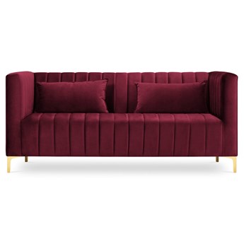 Wygodna kanapa dla 3 osób w kolorze burgundowym
