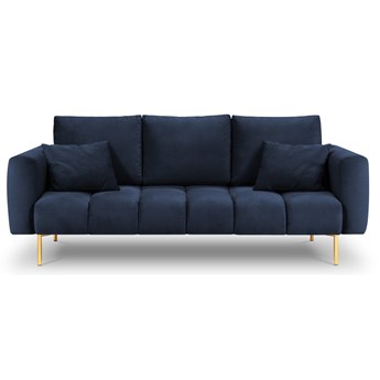 Wygodna kanapa w kolorze ciemnoniebieskim z poduszkami