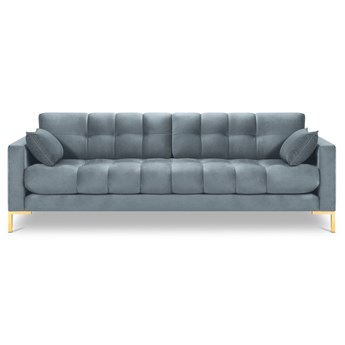 Nowoczesna pikowana kanapa w kolorze jasnoniebieskim