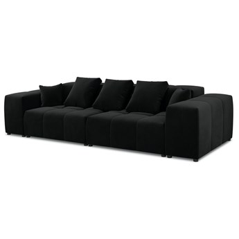 Sofa modułowa 3 osobowa welurowa czarna 340x130 cm