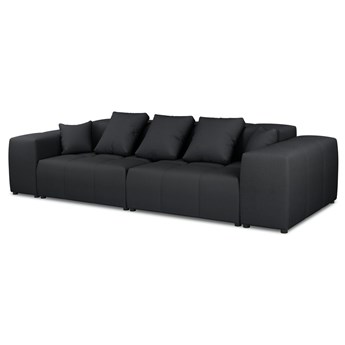 Sofa modułowa 3 osobowa welurowa czarna 340x130 cm