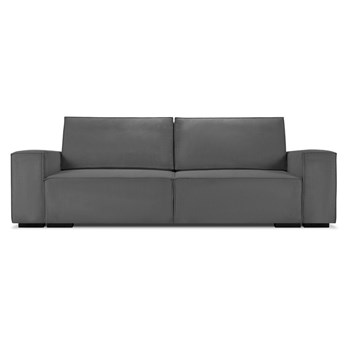 Sofa sztruksowa rozkładana 3 osobowa szara 254x104 cm