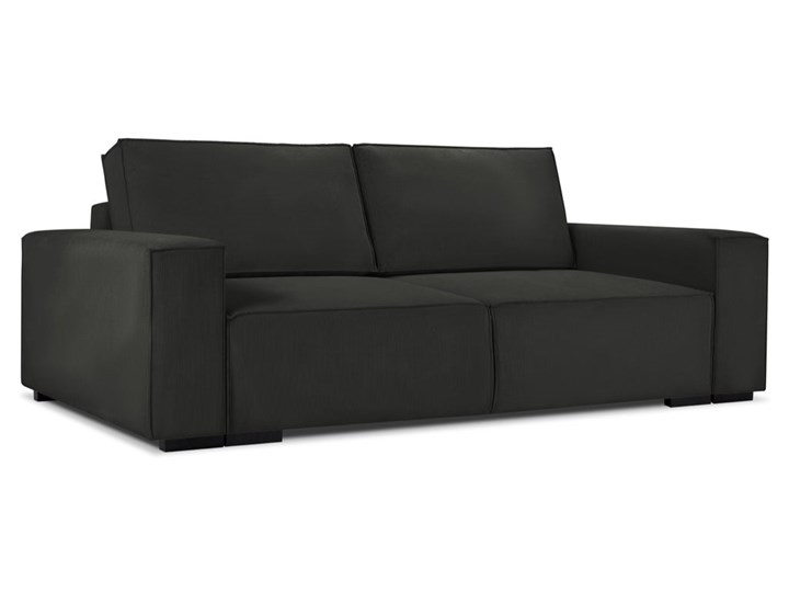 Sofa rozkładana 3-os. Eveline 254 cm czarna Boki Z bokami