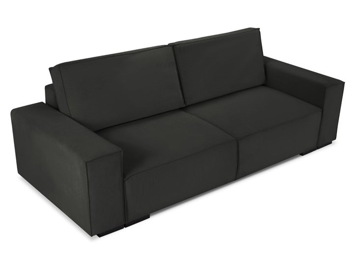 Sofa rozkładana 3-os. Eveline 254 cm czarna Boki Z bokami Typ Gładkie