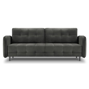 Sofa rozkładana 3 osobowa szara nogi czarne 219x99 cm