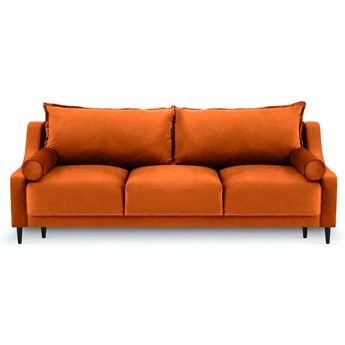 Kanapa z poduszkami do salonu w kolorze pomarańczowym