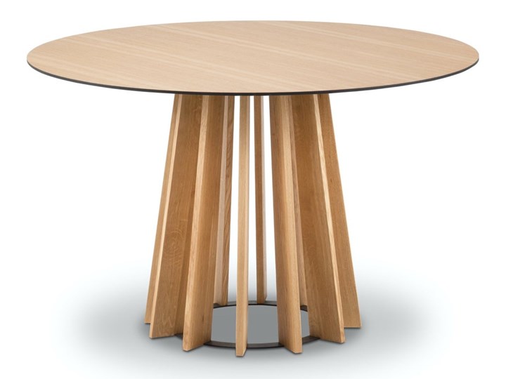 Stół okrągły naturalny drewniane nogi dąb Ø120x74 cm