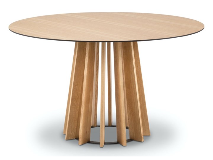 Stół okrągły naturalny drewniane nogi dąb Ø145x74 cm