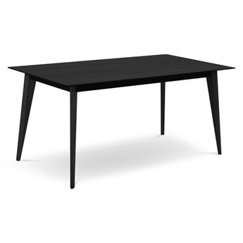 Stół rozkładany czarny fornirowany blat drewniane nogi dąb 120-180x80 cm