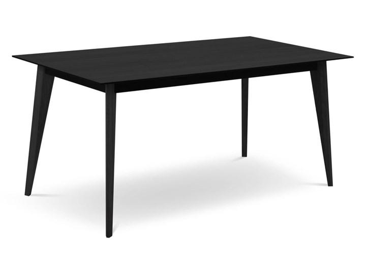 Stół rozkładany czarny fornirowany blat drewniane nogi dąb 140-200x90 cm
