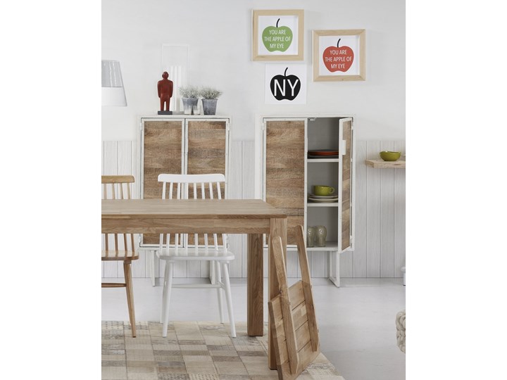 Stół rozkładany Isbel drewniany 140 (220) x 90 cm Drewno Styl Tradycyjny