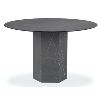 Stół okrągły szary z marmurowym wzorem Ø120x74 cm
