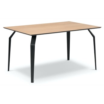 Stół naturalny fornirowany blat czarne metalowe nogi 120x80 cm