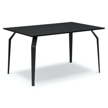 Stół czarny fornirowany blat metalowe nogi 140x90 cm