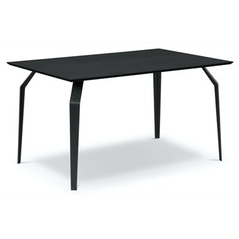 Stół czarny fornirowany blat metalowe nogi 160x90 cm