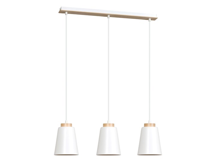 BOLERO 3 WHITE 443/3 wisząca lampa styl skandynawski drewno biała Metal Lampa z kloszem Kategoria Lampy wiszące Pomieszczenie Salon
