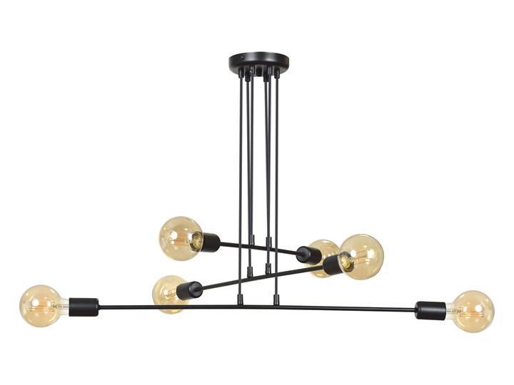 MULTIPO 6 BLACK 696/6 lampa wisząca loft regulowana oryginalny design Żyrandol Kolor Czarny Metal Pomieszczenie Salon